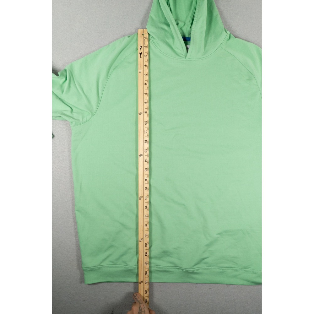 Peter Millar Mens Hoodie Bull Skull Logo Performance Green Large L image 9